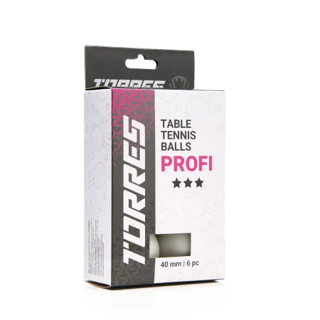 Мяч для наст. тенниса TORRES Profi 3*, TT23012, диам. 40+мм, упак. 6 шт, белый за 338.30 ₽ купить в Махачкале