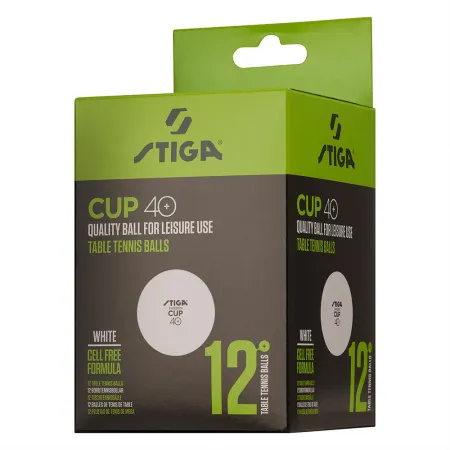 Мяч для наст. тенниса Stiga Cup ABS, 1110-2510-12, диам.40+мм, пластик, упак. 12 шт, белый за 1&nbsp;774.80 ₽ купить в Махачкале
