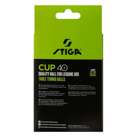 Мяч для наст. тенниса Stiga Cup ABS, 1110-2510-12, диам.40+мм, пластик, упак. 12 шт, белый за 1&nbsp;774.80 ₽ купить в Махачкале