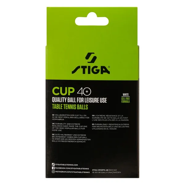 Мяч для наст. тенниса Stiga Cup ABS, 1110-2510-12, диам.40+мм, пластик, упак. 12 шт, белый за 1&nbsp;774.80 ₽ в Махачкале