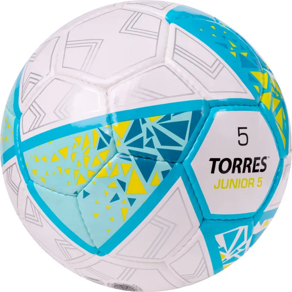 Мяч футб. TORRES Junior-5, F323805, р.5,глянц.ПУ,4 сл,32 п, руч.сш,бел-бирюзовый за 2&nbsp;070.60 ₽ в Махачкале