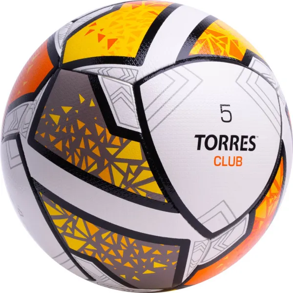 Мяч футб. TORRES Club, F323965, р.5, 10 пан., ПУ, гибрид. сшив, бел-оранж-желт за 2&nbsp;225.30 ₽ в Махачкале