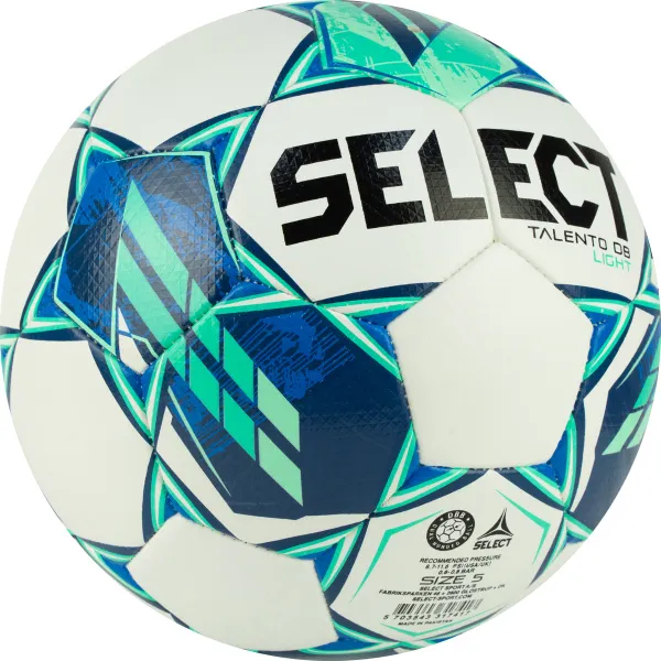 Мяч футб. SELECT Talento DB Light V23, 0775860004, р.5, 32п, ПУ, гибрид.сш, бело-зеленый за 5&nbsp;531.80 ₽ в Махачкале