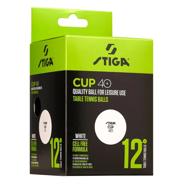 Мяч для наст. тенниса Stiga Cup ABS, 1110-2510-12, диам.40+мм, пластик, упак. 12 шт, белый за 1&nbsp;774.80 ₽ в Махачкале
