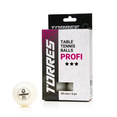 Мяч для наст. тенниса TORRES Profi 3*, TT23012, диам. 40+мм, упак. 6 шт, белый за 338.30 ₽ купить в Махачкале