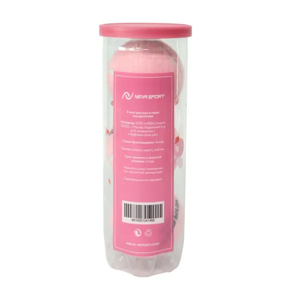 Мяч для падела NS Sakura, UAA2, уп.3 шт, сукно, нат.резина, розовый за 824.50 ₽ в Махачкале