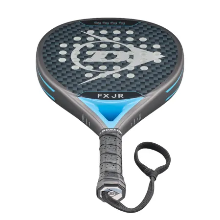 Ракетка для падела Dunlop FX Jr, 10370738, для юниоров, гибрид, графит, черно-голубой за 11&nbsp;019.40 ₽ купить в Махачкале
