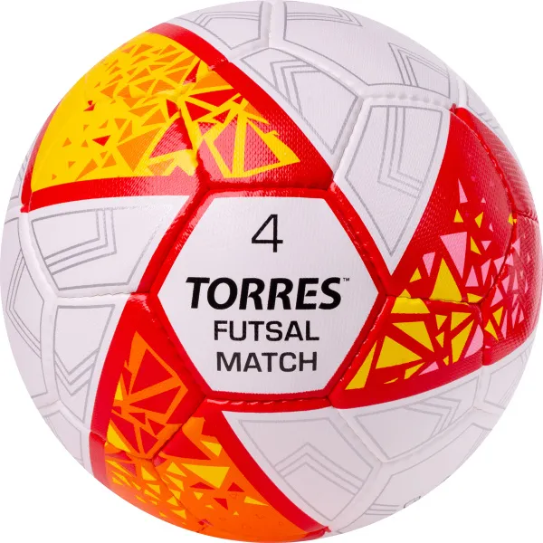 Мяч футзал. TORRES Futsal Match, FS323774, р.4, 32 панели. ПУ,4 подкл.слоя,ручн.сш,бело-крас-жёлт за 2&nbsp;454.80 ₽ в Махачкале