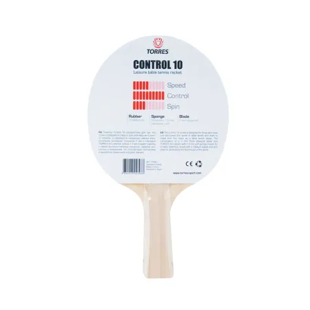 Ракетка для н/т TORRES Control 10, TT0001, для начинающих, накладка 1,5 мм, конич. ручка за 426.70 ₽ купить в Махачкале