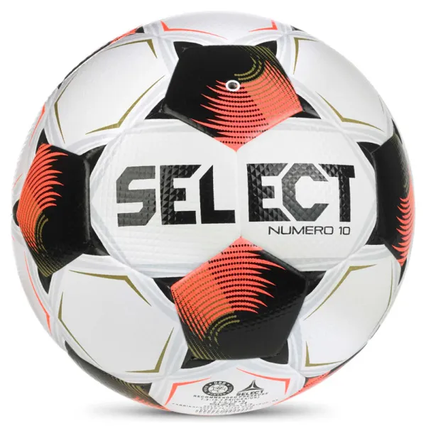 Мяч футб. SELECT Numero 10 V26, 0574071002, р.4, FIFA Basic, 32п, ПУ, гибр.сш, бело-черно-оранжевый за 8&nbsp;404.80 ₽ в Махачкале
